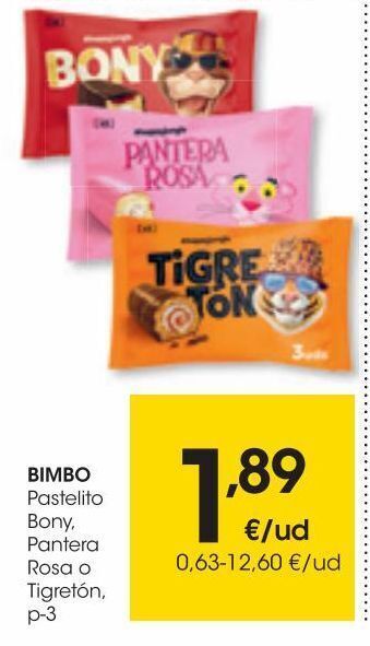 Eroski Bimbo pastelito pantera rosa p3 165 g oferta