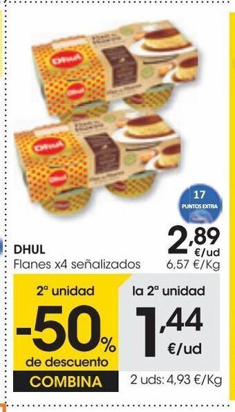 Eroski Dhul flan de huevo original pack 4x110 g oferta