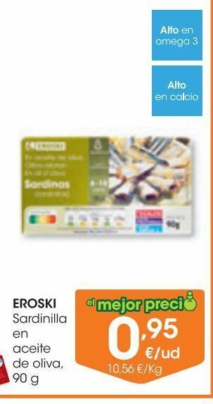 Eroski Eroski sardinilla en aceite de oliva 90 g oferta