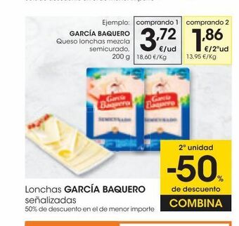 Eroski Garcia baquero queso lonchas mezcla semicurado 200 g oferta