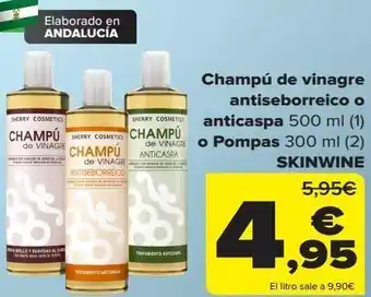 Carrefour Champú de vinagre antiseborreico o anticaspa o pompas skinwine oferta