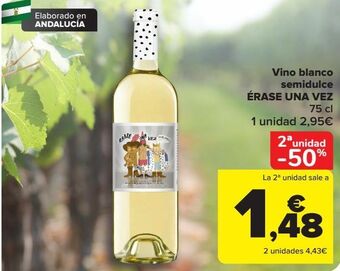 Carrefour Vino blanco semidulce érase una vez oferta