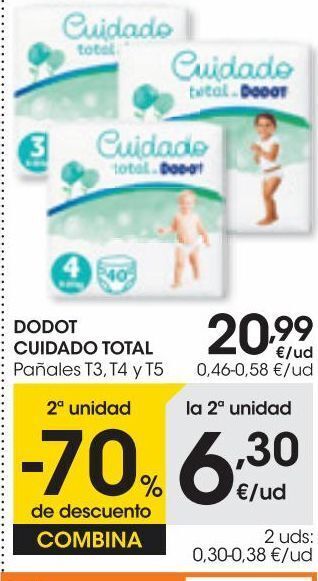 Eroski Dodot pañal cuidado total t3 46u oferta