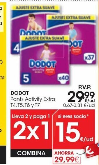 Eroski Dodot pañal cuidado total t3 46u oferta