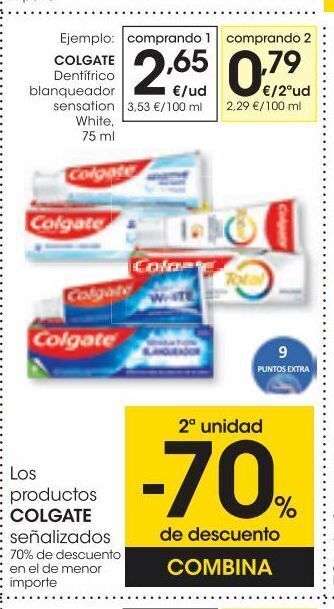 Eroski Colgate dentífrico blanqueador sensation white 75 ml oferta