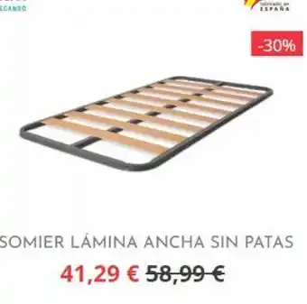 Hogarium España -30% somier lámina ancha sin patas 41,29 € 58,99 € oferta