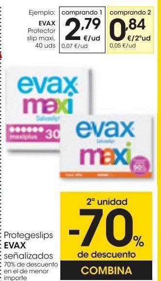 Eroski Evax protector slip maxi 40 uds oferta