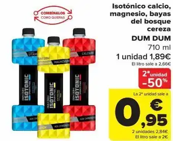 Carrefour Isotónico calcio, magnesio, bayas del bosque cerveza dum dum oferta