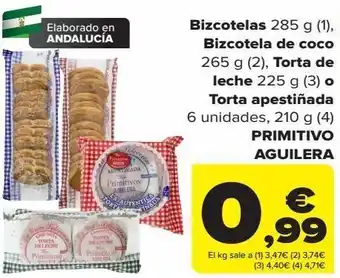 Carrefour Bizcotelas, bizcotela de coco, torta de leche o torta apestiñada primitivo aguilera oferta