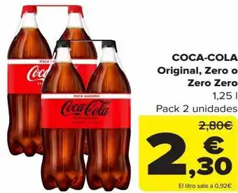 Carrefour Coca-cola original, zero o zero zero oferta
