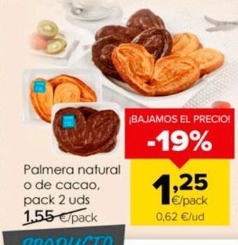 Autoservicios Familia Palmera natural o de cacao, pack 2 uds oferta