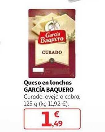 Alcampo Queso en lonchas garcía baquero oferta