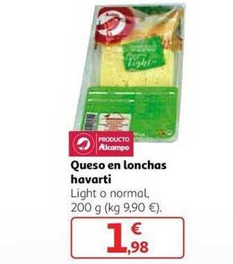 Alcampo Queso en lonchas havarti oferta