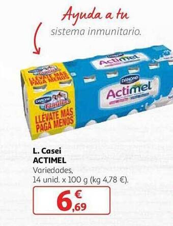 Alcampo L. casei actimel oferta