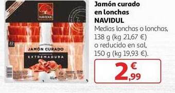 Alcampo Jamón curado en lonchas navidul oferta