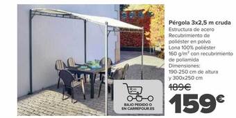 Carrefour Pérgola 3x2.5 m cruda oferta