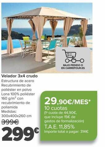 Carrefour Velador 3x4 crudo oferta