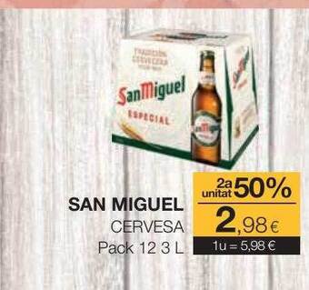 Plusfresc 50% dte. 2a unitat san miguel cervesa oferta