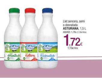 Condis Llet sencera, semi o desnatada asturiana oferta