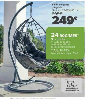 Carrefour Sillón colgante plegable oferta