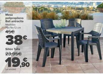 Carrefour Mesa polipropileno bali antracita oferta