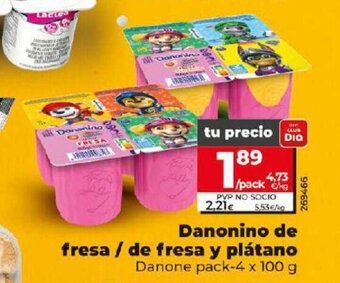 Dia Danonino de Fresa/ de Fresa y Plátano oferta
