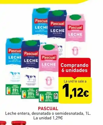 Hiperber Pascual Leche Entera , Desnatada o Semidesnatada, 1L oferta
