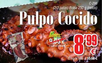 Abordo Pulpo cocido oferta