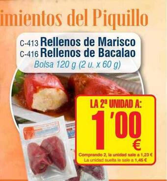 Abordo Rellenos de marisco, rellenos de bacalao oferta