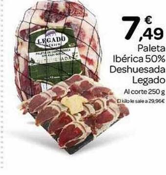 Supermercados El Jamón Paleta ibérica 50% deshuesada legado oferta