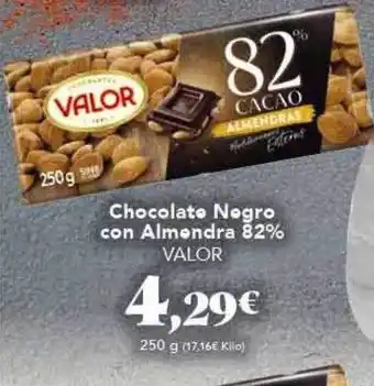 Gadis Chocolate negro con almendra 82% valor oferta