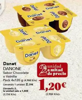 Gadis Danet danone sabor chocolate o vainilla pack 4 oferta