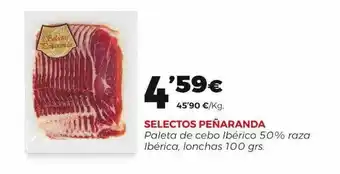 Supermercados Lupa Selectos peñaranda paleta de cebo ibérico 50% raza ibérica oferta