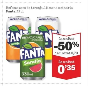 Sorli Refresc Zero De Taronja, Llimona o Sindria Fanta 33 cl oferta