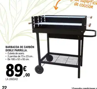 E.Leclerc Barbacoa De Carbon Doble Parrilla oferta