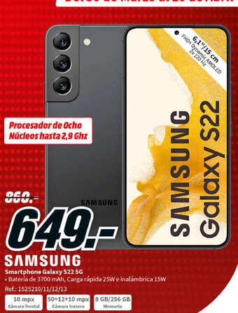 MediaMarkt Smartphone Galaxy S22 5G oferta