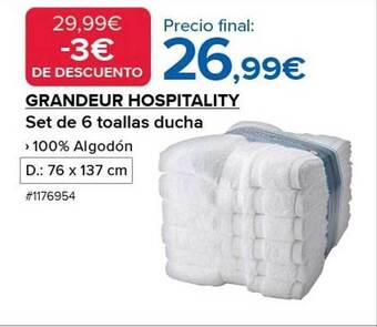 Costco Grandeur hospitality set de 6 toallas ducha oferta