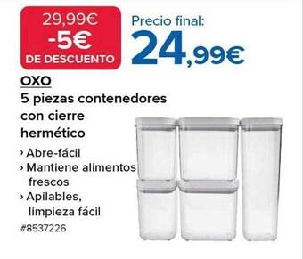 Costco Oxo 5 piezas contenedores con cierre hermético oferta