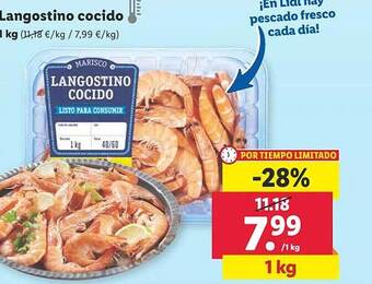 Lidl Langostino cocido oferta