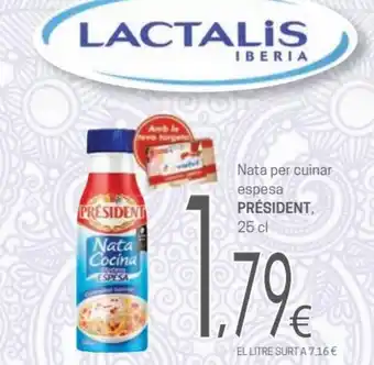 SPAR Nata Per Cuinar Espesa President 25 cl oferta