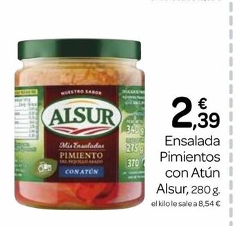 Supermercados El Jamón Ensalada Pimientos Con Atún Alsur oferta
