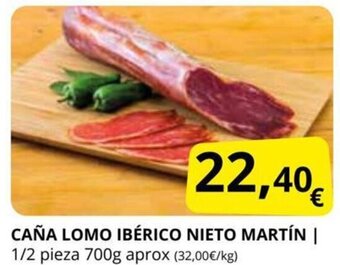 Supermercados MAS Caña Lomo Ibérico Nieto Martin oferta