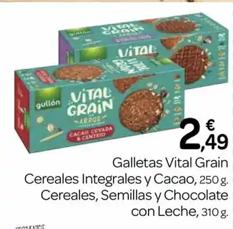 Supermercados El Jamón Galletas Vital Grain Cereales Integrales y Cacao, Cereales, Semillas y Chocolate Con Leche oferta