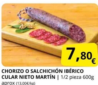 Supermercados MAS Chorizo o Salchichón Ibérico Cular Nieto Martin oferta