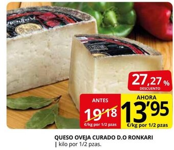 Supermercados MAS Queso Oveja Curado D.O Ronkari oferta