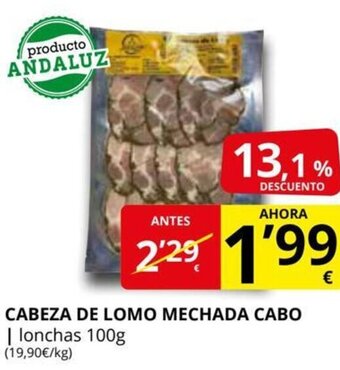 Supermercados MAS Cabeza De Lomo Mechada Cabo oferta