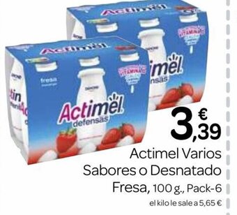 Supermercados El Jamón Actimel Varios Sabores o Desnatado Fresa oferta