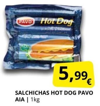 Supermercados MAS Salchichas Hot Dog Pavo Aia oferta