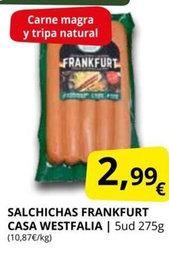 Supermercados MAS Salchichas Frankfurt Casa Westfalia oferta