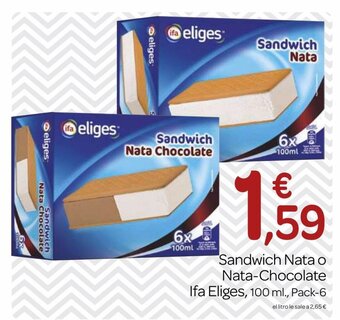 Supermercados El Jamón Sandwich Nata o Nata-Chocolate Ifa Eliges oferta